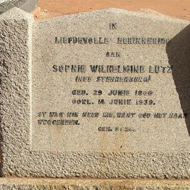 LUTZ Sophie Wilhelmine nee STERRENBERG 1866-1939