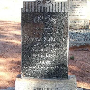 MULLER Johanna A. nee SWANEPOEL 1877-1946