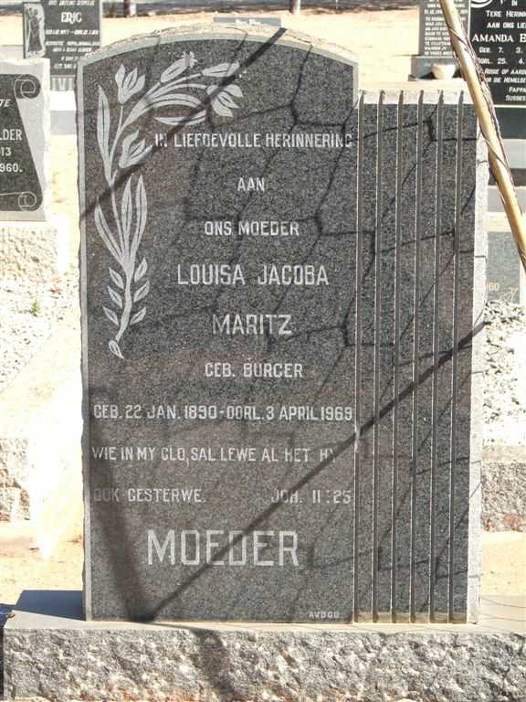 MARITZ Louisa Jacoba nee BURGER 1890-1969