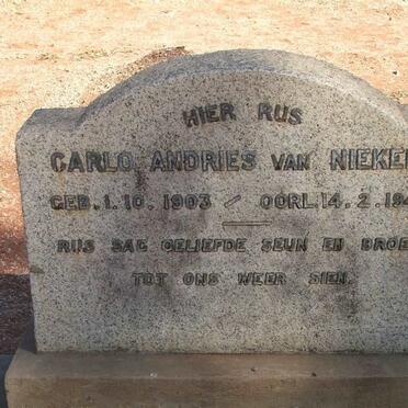 NIEKERK Carlo Andries, van 1903-1946