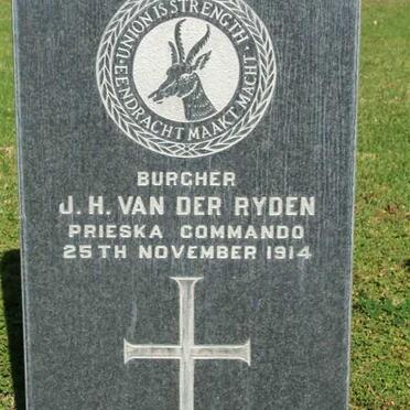 RYDEN J.H.,van der -1914