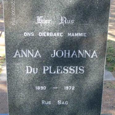 PLESSIS Anna Johanna, du 1890-1972