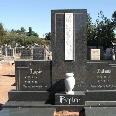 PEPLER Oubaas 1927-1979 &amp; Jansie 1924-1993