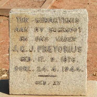 PRETORIUS J.G.J. 1876-1944