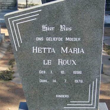 ROUX Hetta Maria, le 1896-1976
