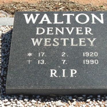 WALTON Denver Westley 1920-1990