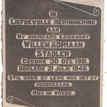 STADLER Willem Adriaan 1901-1946