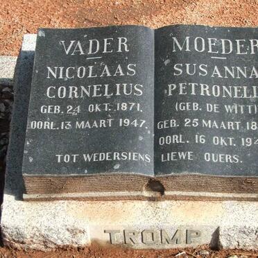 TROMP Nicolaas Cornelius 1871-1947 &amp; Susanna Petronella DE WITT 1888-1945
