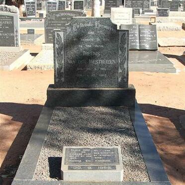 WESTHUIZEN Theunis, van der 1911-1967