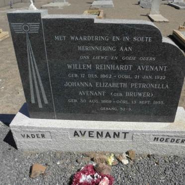 AVENANT Willem Reinhardt 1862-1922 &amp; Johanna Elizabeth Petronella BRUWER 1869-1955