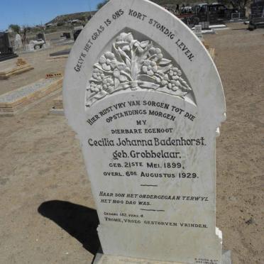 BADENHORST Cecilia Johanna nee GROBBELAAR 1899-1929