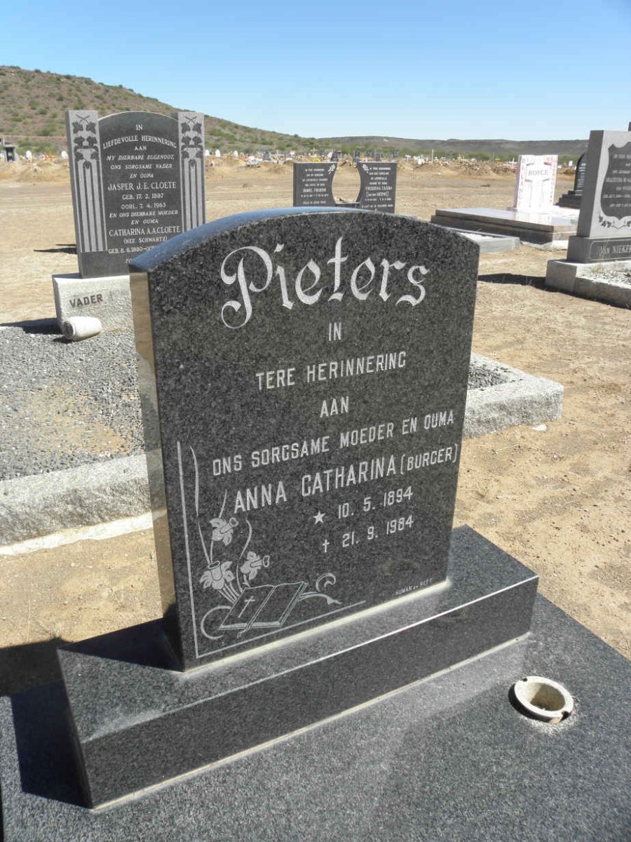 PIETERS Anna Catharina nee BURGER 1894-1984