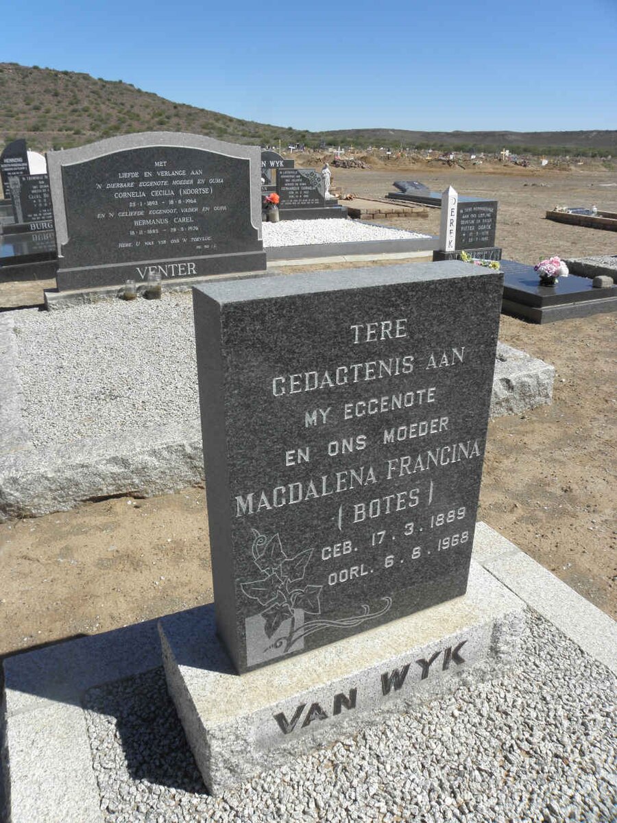 WYK Magdalena Francina, van nee BOTES 1889-1968