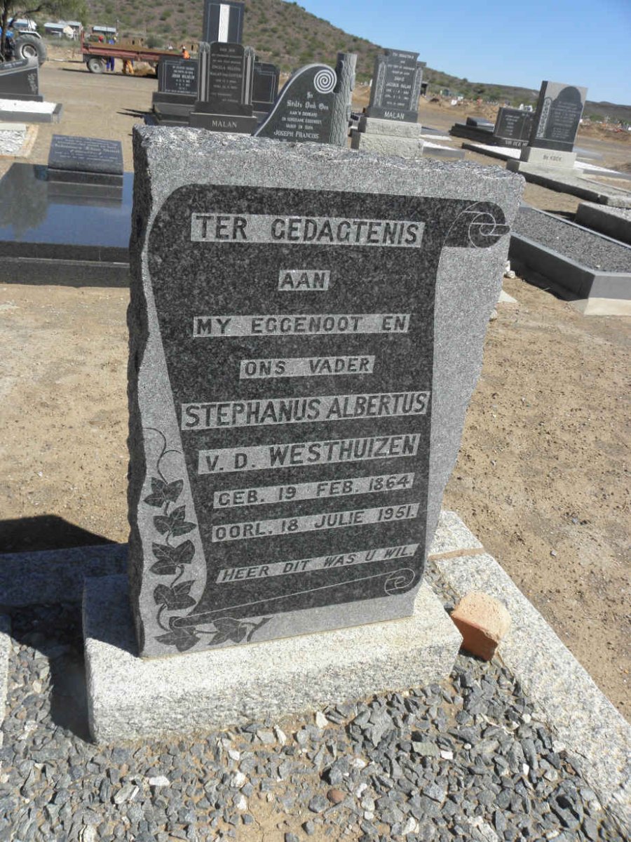 WESTHUIZEN Stephanus Albertus, van der 1864-1951