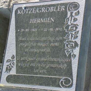 GROBLER Hermien, KOTZE 1925-2012