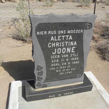 JOONE Aletta Christina nee VAN ZYL 1894-1980