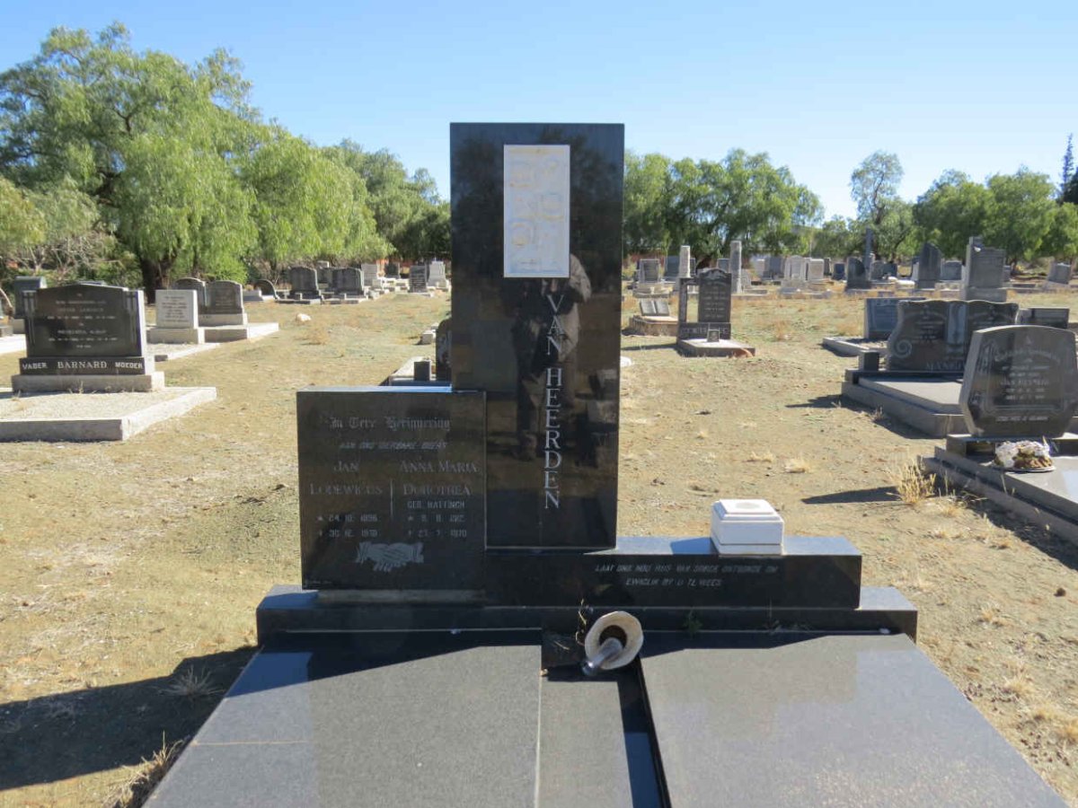 HEERDEN Jan Lodewicus, van 1896-1970 &amp; Anna Maria Dorothea HATTINGH 1912-1970