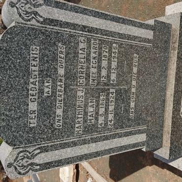 MALAN Marthinus J. 1862-1924 &amp; Cornelia G. ECKARD 1870-1946