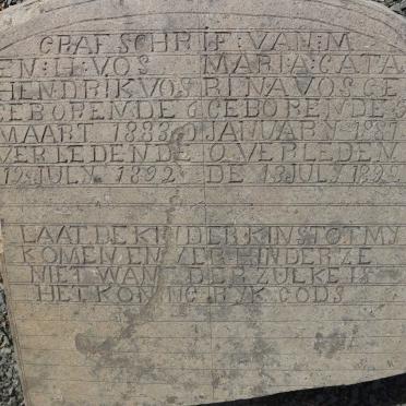 VOS Hendrik 1883-1892 :: VOS Maria Catarina 1887-1992