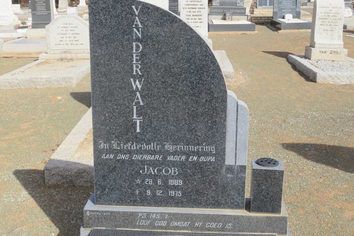 WALT Jacob, van der 1889-1975