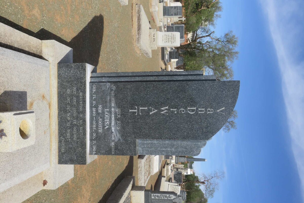 WALT Louisa, van der nee JOOSTE 1892-1954