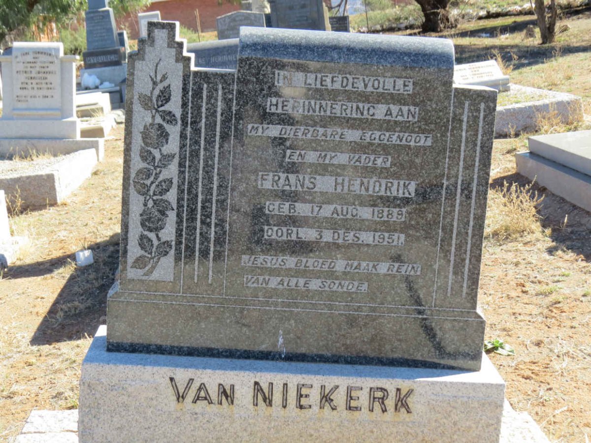 NIEKERK Frans Hendrik, van 1889-1951