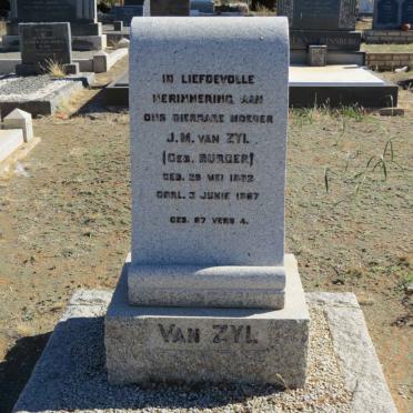 ZYL J.M., van nee BURGER 1882-1967