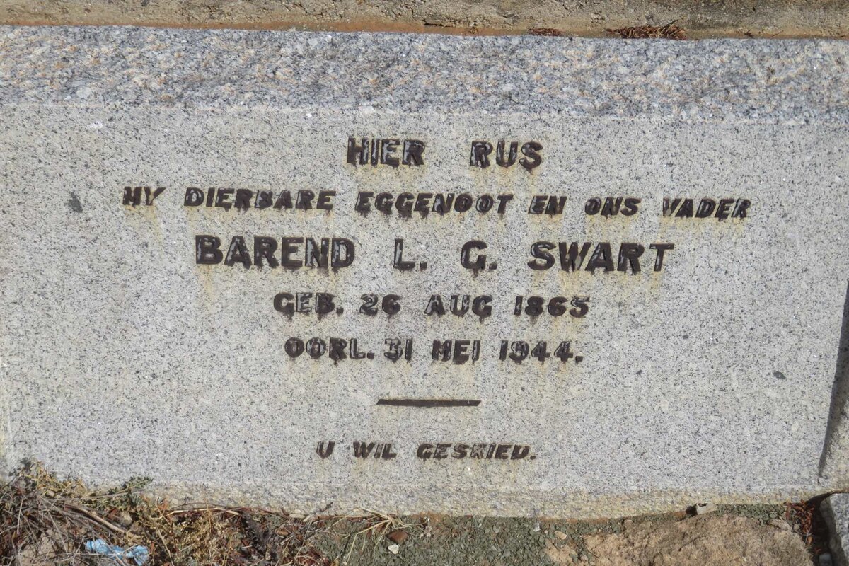 SWART Barend L.G. 1865-1944