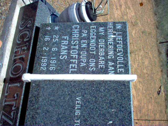 SCHOLTZ Christoffel Frans 1916-1922