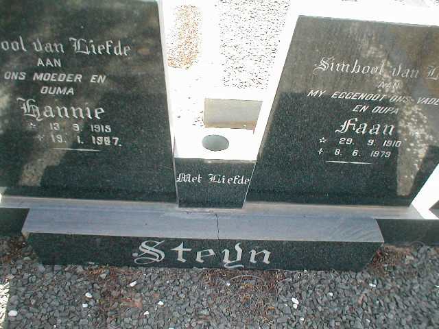 STEYN Faan 1910-1979 &amp; Hannie 1915-1987