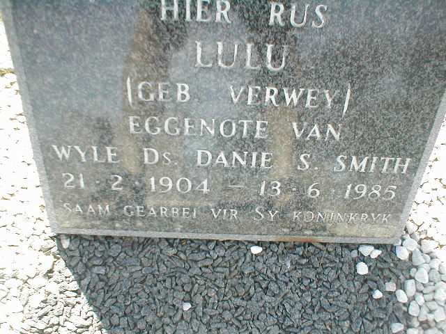 SMITH Lulu nee VERWEY 1904-1985