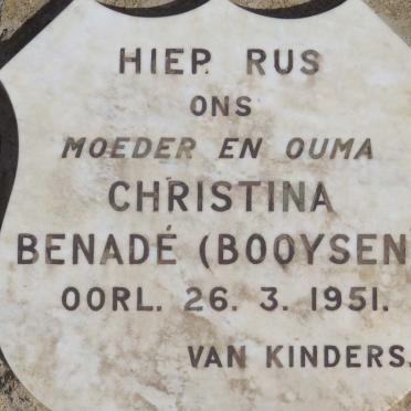 BENADÉ Christina nee BOOYSEN  -1951