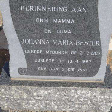BESTER Johanna Maria nee MYBURGH 1907-1997