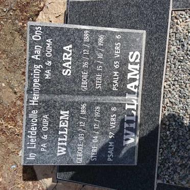 WILLIAMS Willem 1896-1978 &amp; Sara 1889-1986