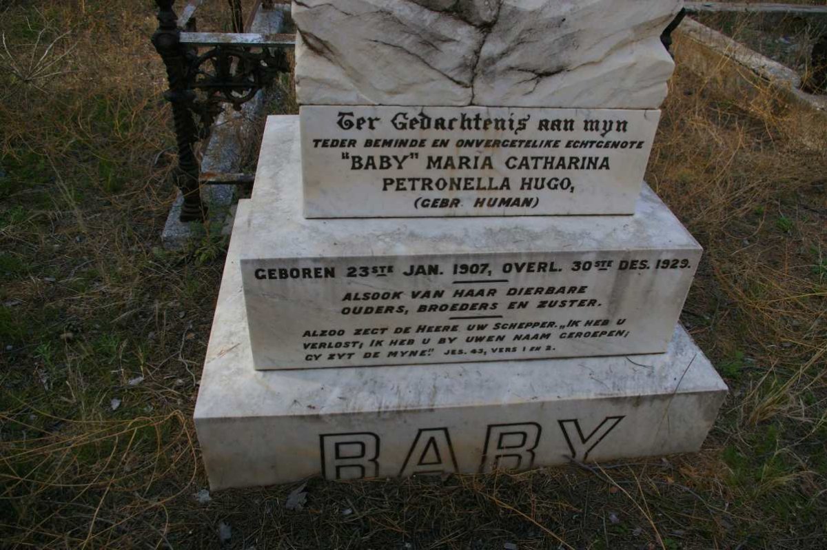 HUGO Maria Catharina Petronella nee HUMAN 1907-1929