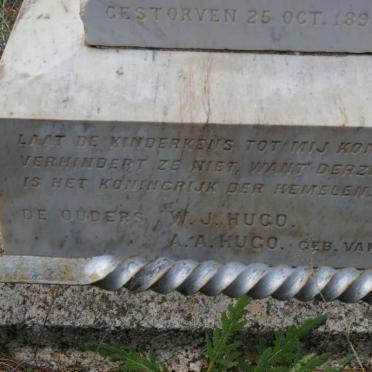 HUGO Wouter Jacobus 1898-1898