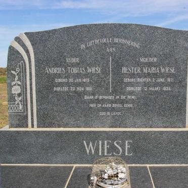 WIESE Andries Tobias 1875-1951 Hester Maria nee RICHTER 1871-1935