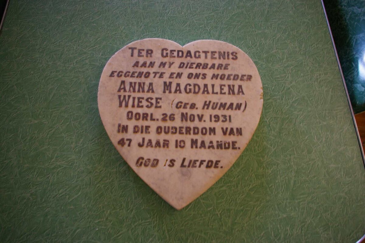 WIESE Anna Magdalena nee HUMAN -1931