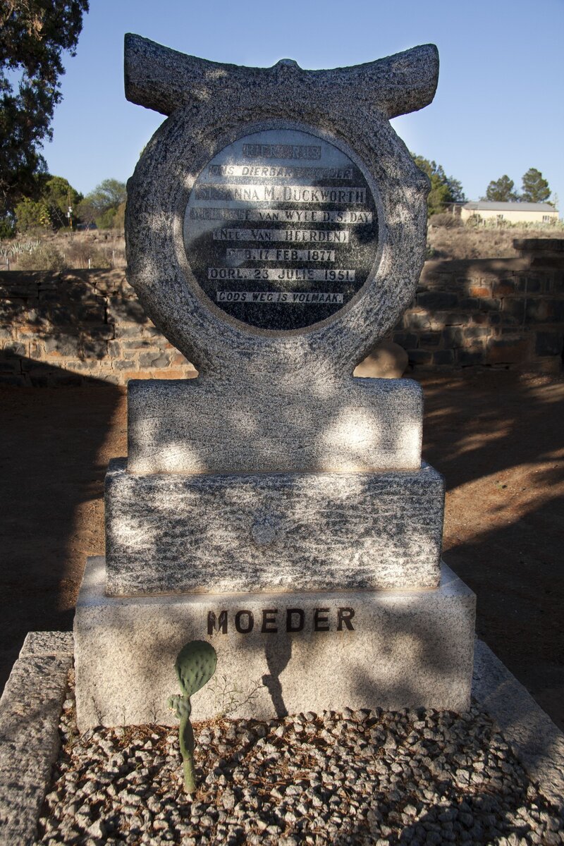 DUCKWORTH Susanna M. formerly DAY nee VAN HEERDEN 1877-1951