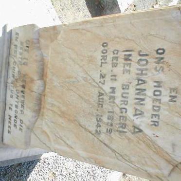 BOSMAN Johanna A. nee BURGER 18?9-1942