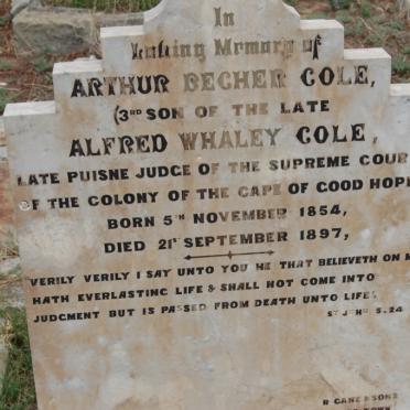 COLE Arthur Becher 1854-1897