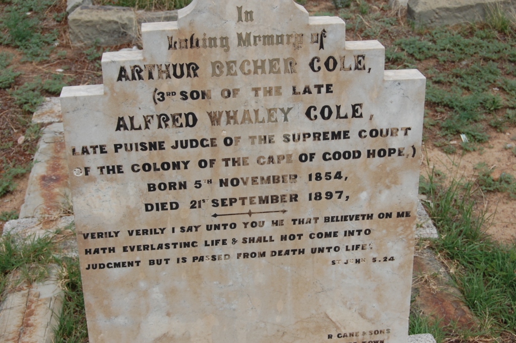 COLE Arthur Becher 1854-1897