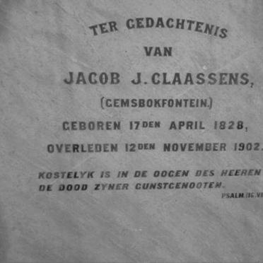 CLAASSENS Jacob J. 1828-1902