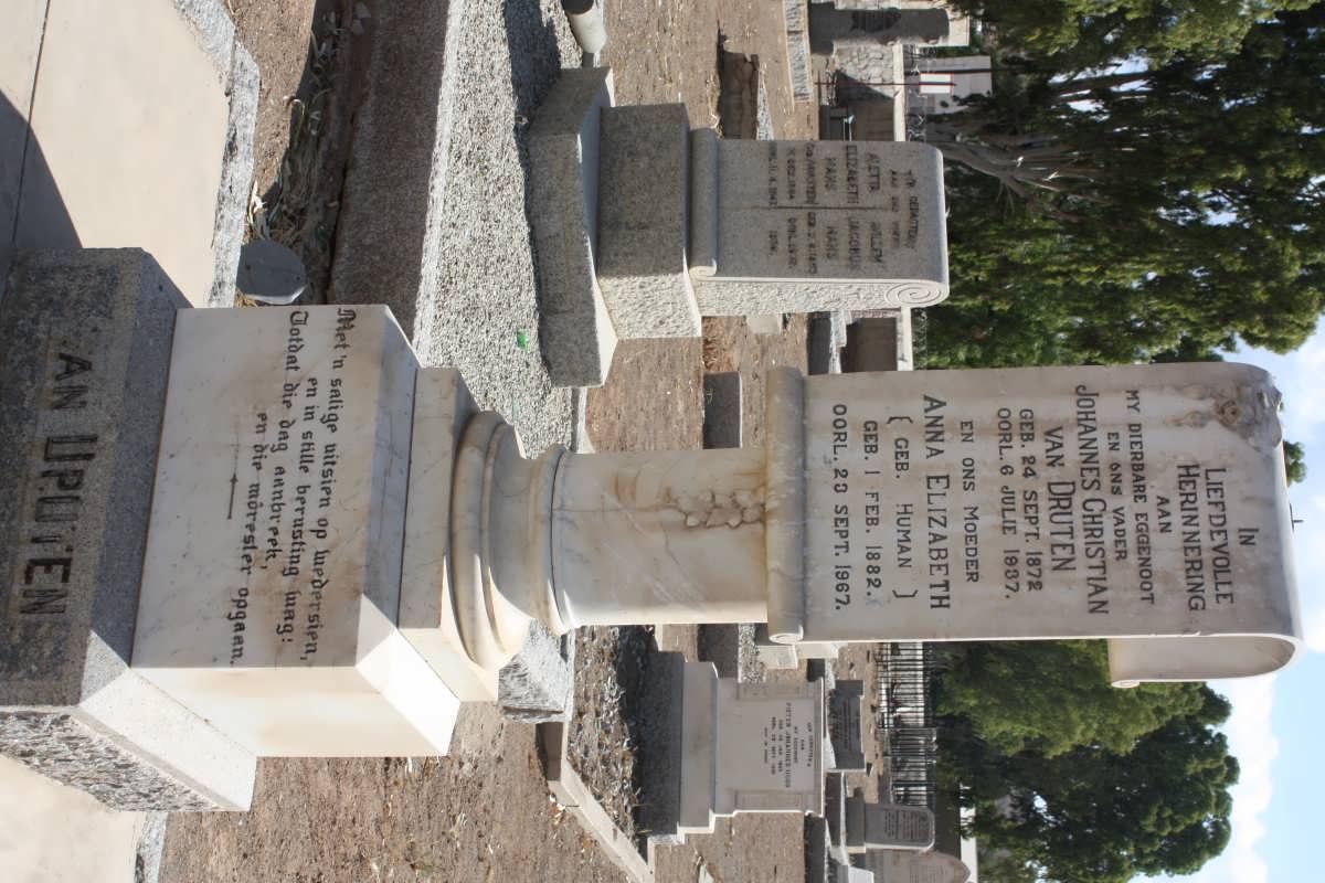 DRUTEN Johannes Christiaan, van 1872-1937 &amp; Anna Elizabeth HUMAN 1882-1967