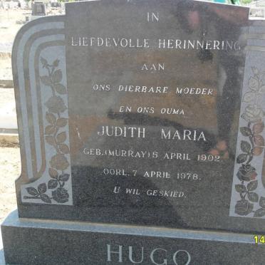 HUGO Judith Maria nee MURRAY 1902-1978