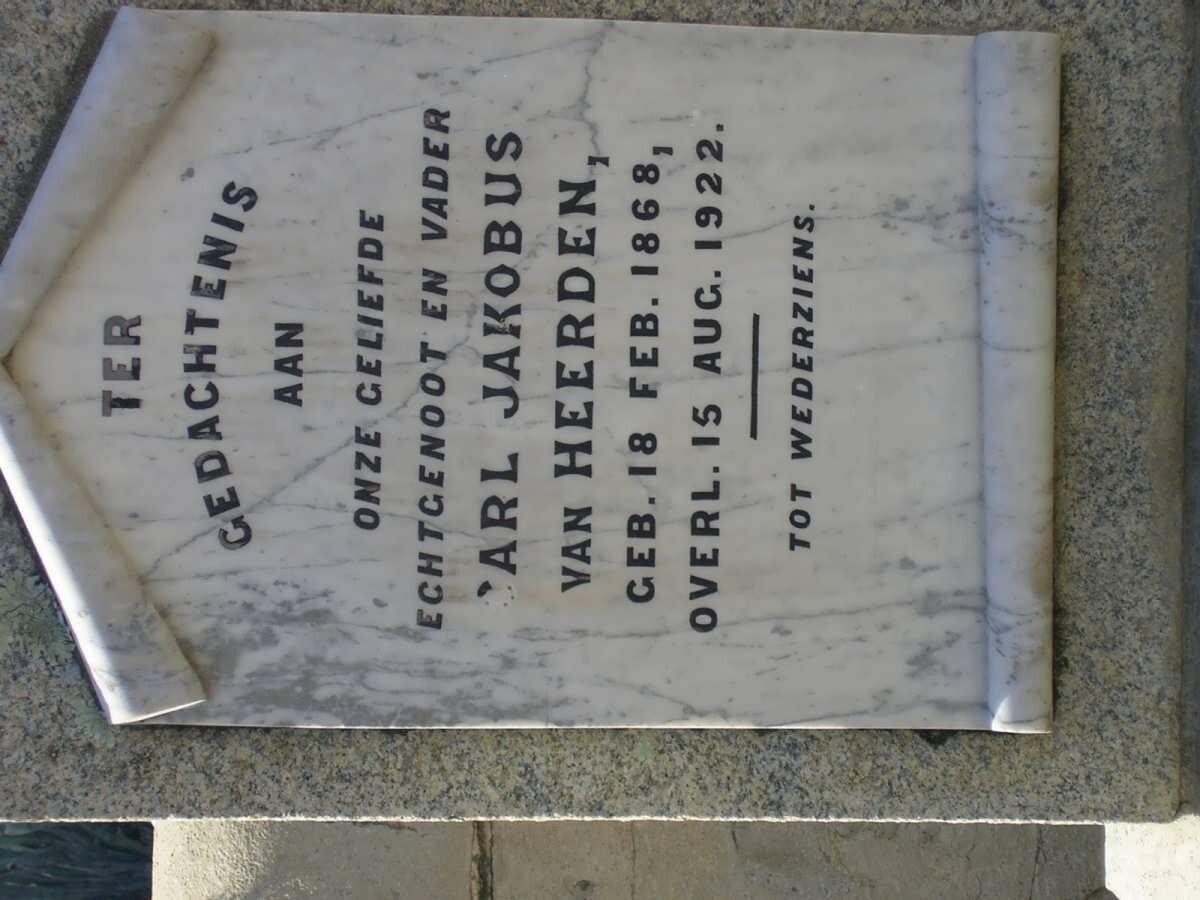 HEERDEN Carl Jakobus, van 1868-1922