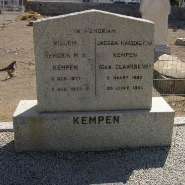 KEMPEN Willem Hendrik M.A. 1877-1933 &amp; Jacoba Magdalena CLAASSENS 1882-1951