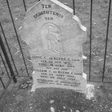 KLERK Japie C., de 1871-1890 :: DE KLERK Gileam J. 1902-1902