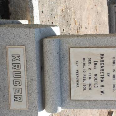 KRUGER Barend J.F. 1869-1950 &amp; Margaretha H.W. NOLTE 1870-1931