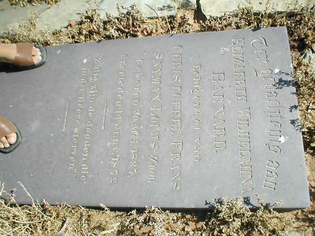 LOUWS Elizabeth Wilhelmina nee BARNARD 1837-1872